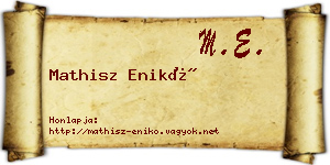 Mathisz Enikő névjegykártya